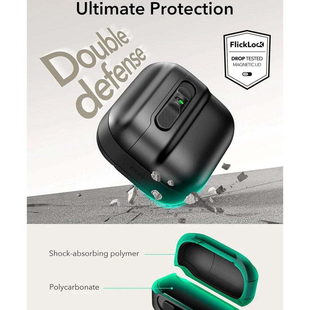 ESR AirPods (4. Gen.) HaloLock Pulse Deksel - MagSafe Kompatibel - Svart