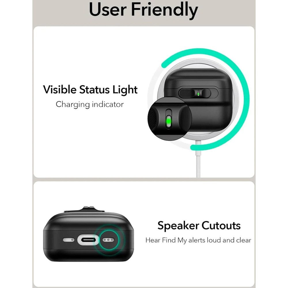ESR AirPods (4. Gen.) HaloLock Pulse Deksel - MagSafe Kompatibel - Svart