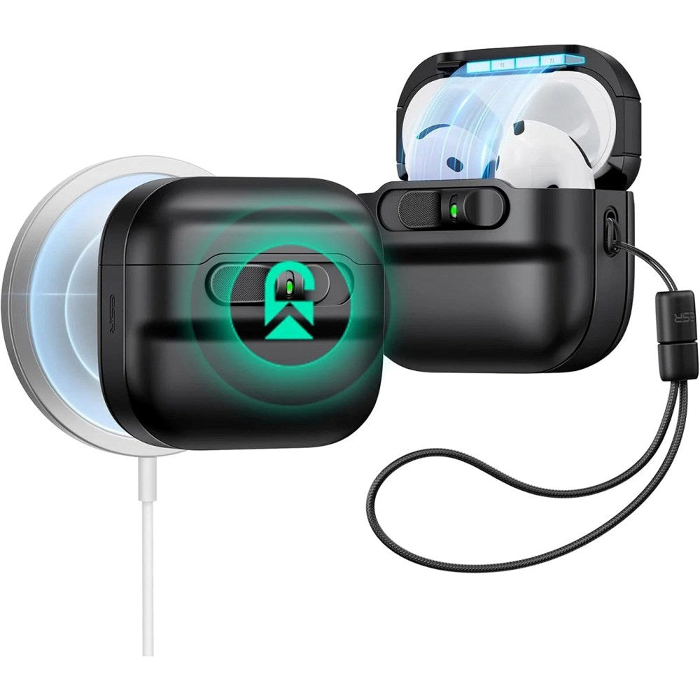 ESR AirPods (4. Gen.) HaloLock Pulse Deksel - MagSafe Kompatibel - Svart