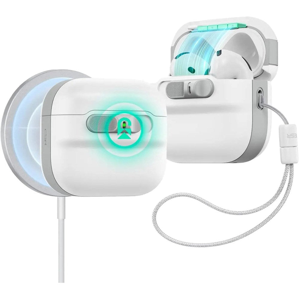 ESR AirPods (4. Gen.) HaloLock Pulse Deksel - MagSafe Kompatibel - Hvit