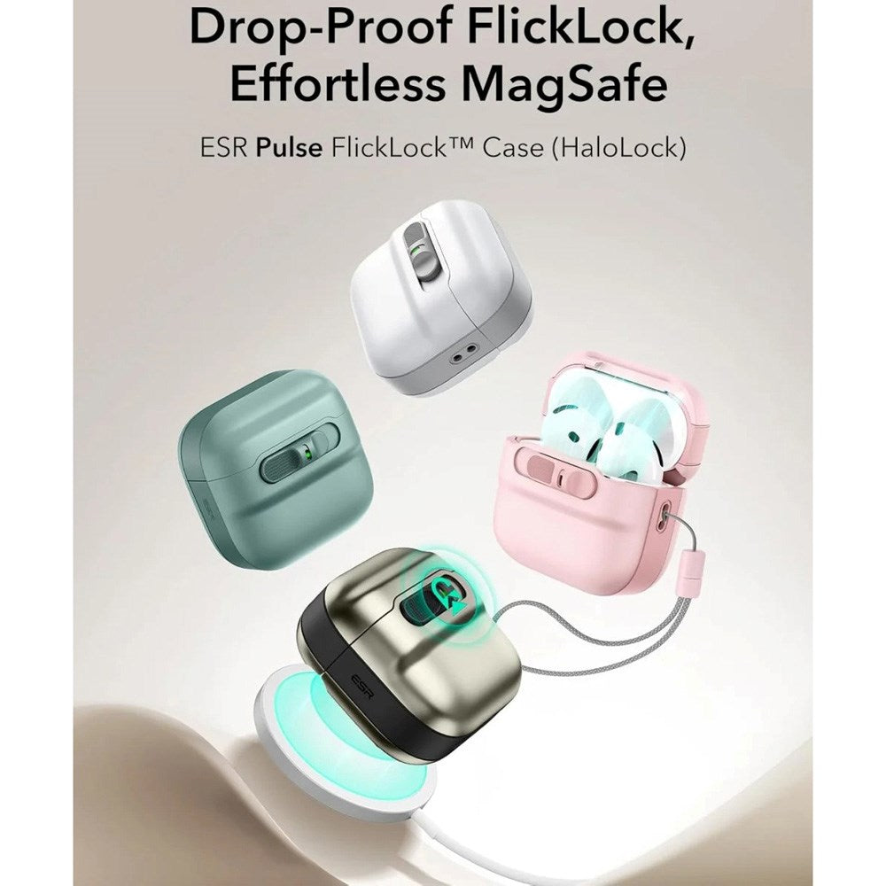 ESR AirPods (4. Gen.) HaloLock Pulse Deksel - MagSafe Kompatibel - Rosa