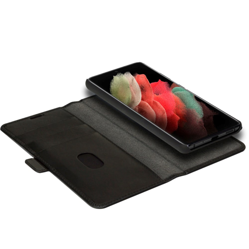 Samsung Galaxy S21 Ultra dbramante1928 Lynge Ekte Skinn Magnet Deksel - Black