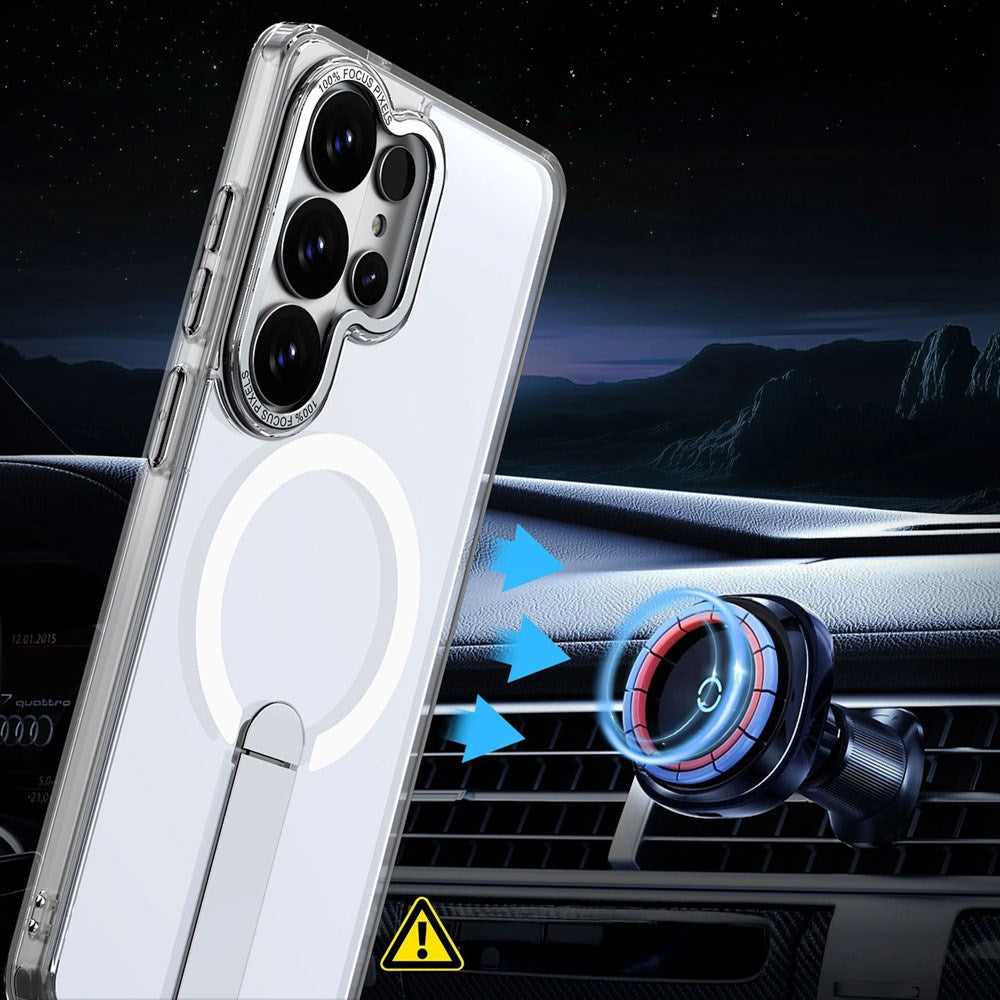 Samsung Galaxy S26 Ultra Hurtel Hybrid Armor X Deksel m. Kickstand – MagSafe Kompatibel – Gjennomsiktig