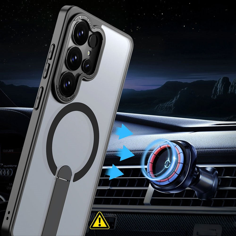 Samsung Galaxy S26 Ultra Hurtel Hybrid Armor X Deksel m. Kickstand – MagSafe Kompatibel – Svart