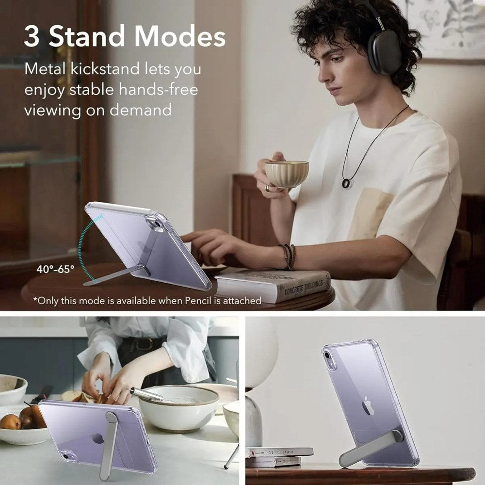 iPad Mini (2024 / 2021) ESR Hybrid Deksel med Kickstand - Gjennomsiktig / Grå