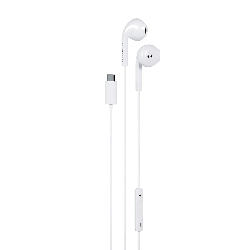 Happy Plugs Hodetelefoner med USB-C – In-Ear – Hvit