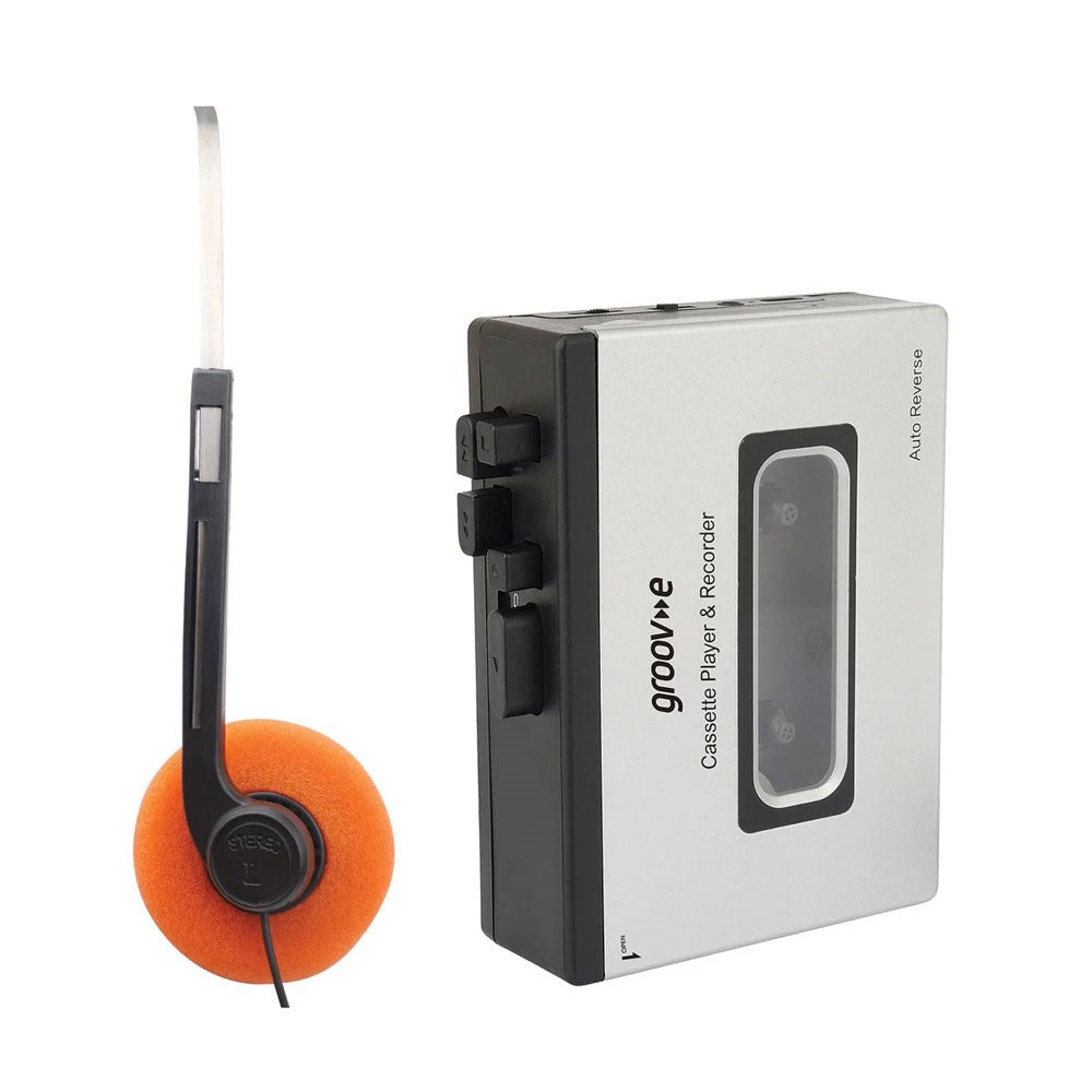 Groov-e PS530SR Kassettspiller med Bluetooth / Høyttalerfunksjon - Svart / Grå