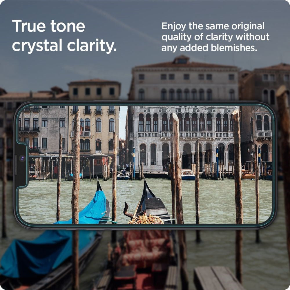 iPhone 16e / 14 / 13 / 13 Pro Spigen EZ Fit Glas.tR Skjermbeskytter 2. Stk - Case Friendly - Gjennomsiktig