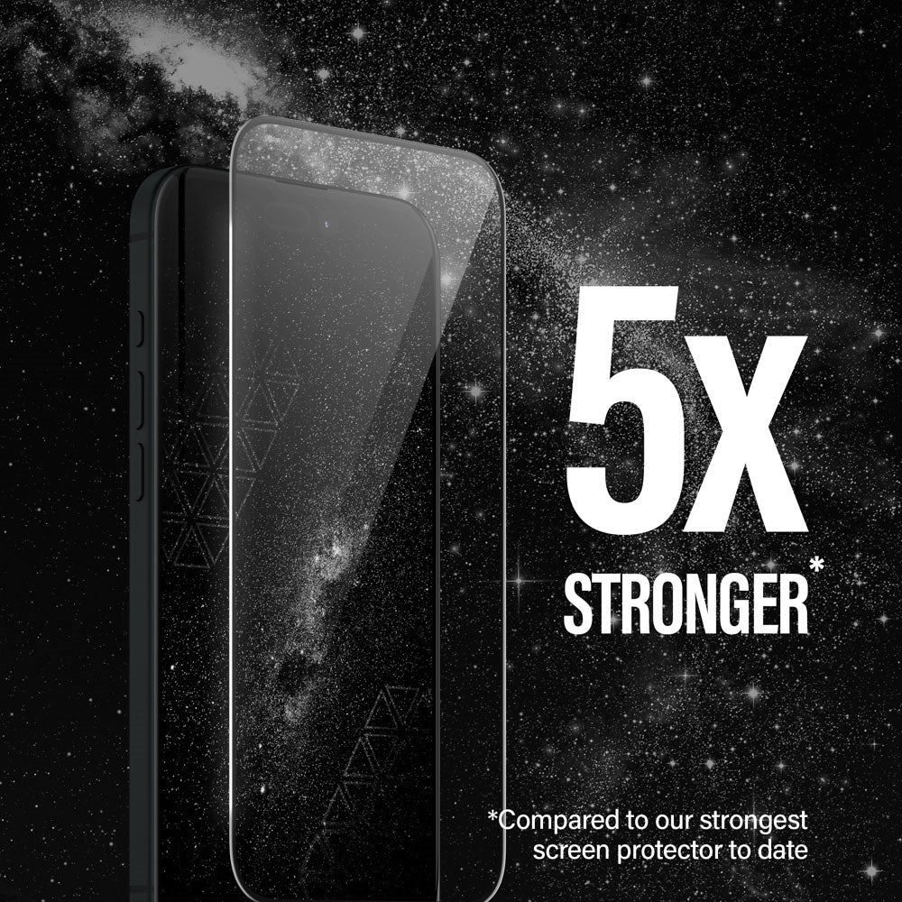 iPhone 15 Plus / 16 Plus PanzerGlass Ultra Wide Fit Ceramic Skjermbeskyttelse m. EasyAligner - Svart Kant