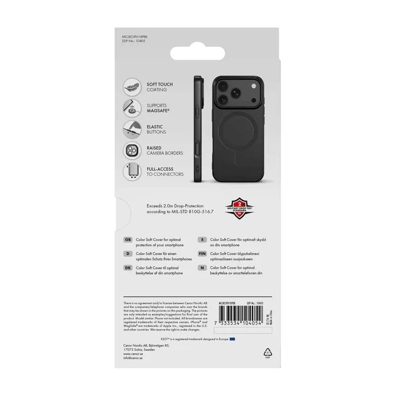 iPhone 18 Pro / 17 Pro X2O Mag Color Deksel - MagSafe Kompatibel - Svart