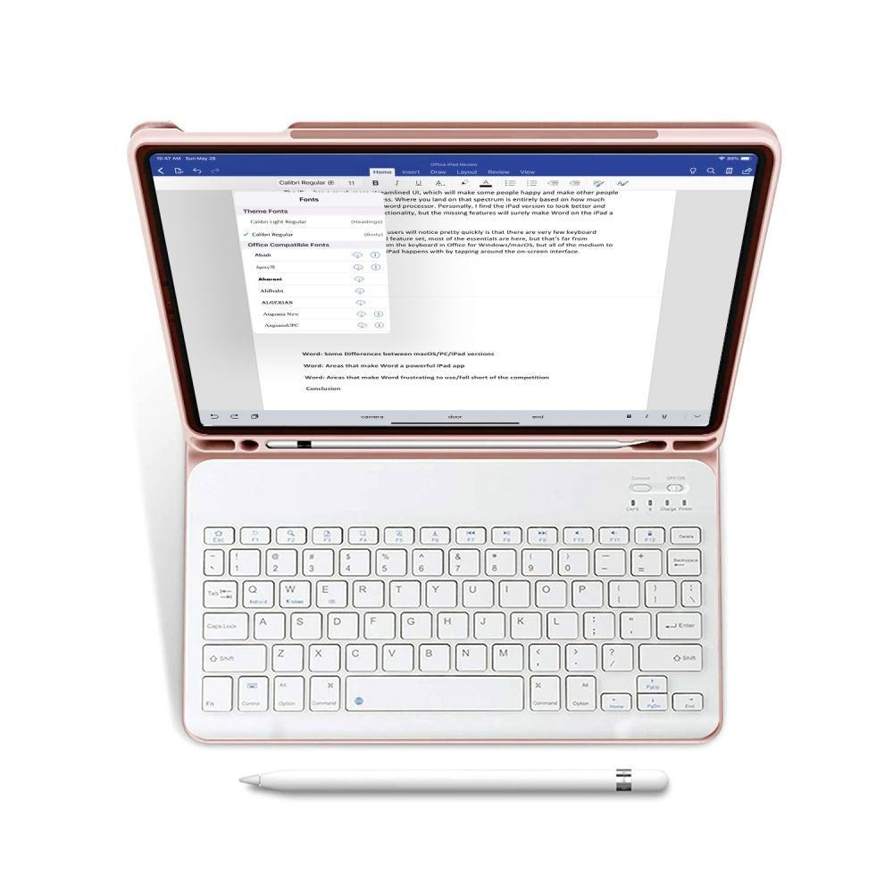 iPad 11" (2025) / iPad 10.9" (2024/2022) Tech-Protect Keyboard Deksel Med Pencil Holder - Engelsk Layout - Rosa
