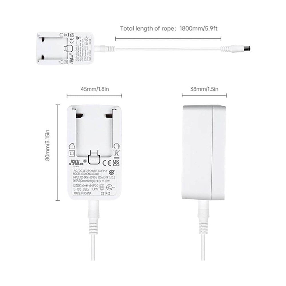 Light Solutions - Philips Hue LightStrip V4 strømforsyning - Hvit