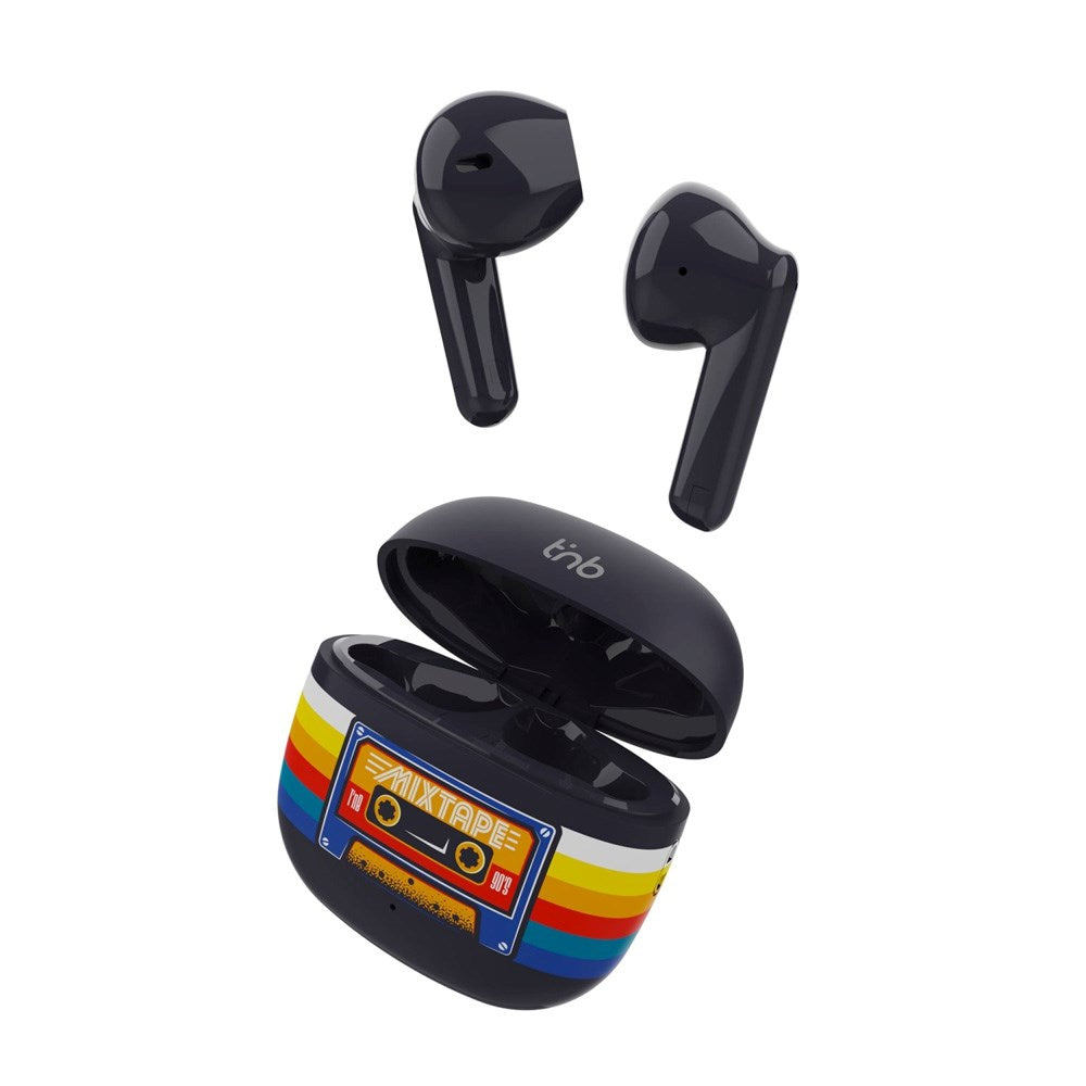 T'NB ORIGIN Trådløse In-Ear Hodetelefoner med Ladeetui - Kassettbånd Design