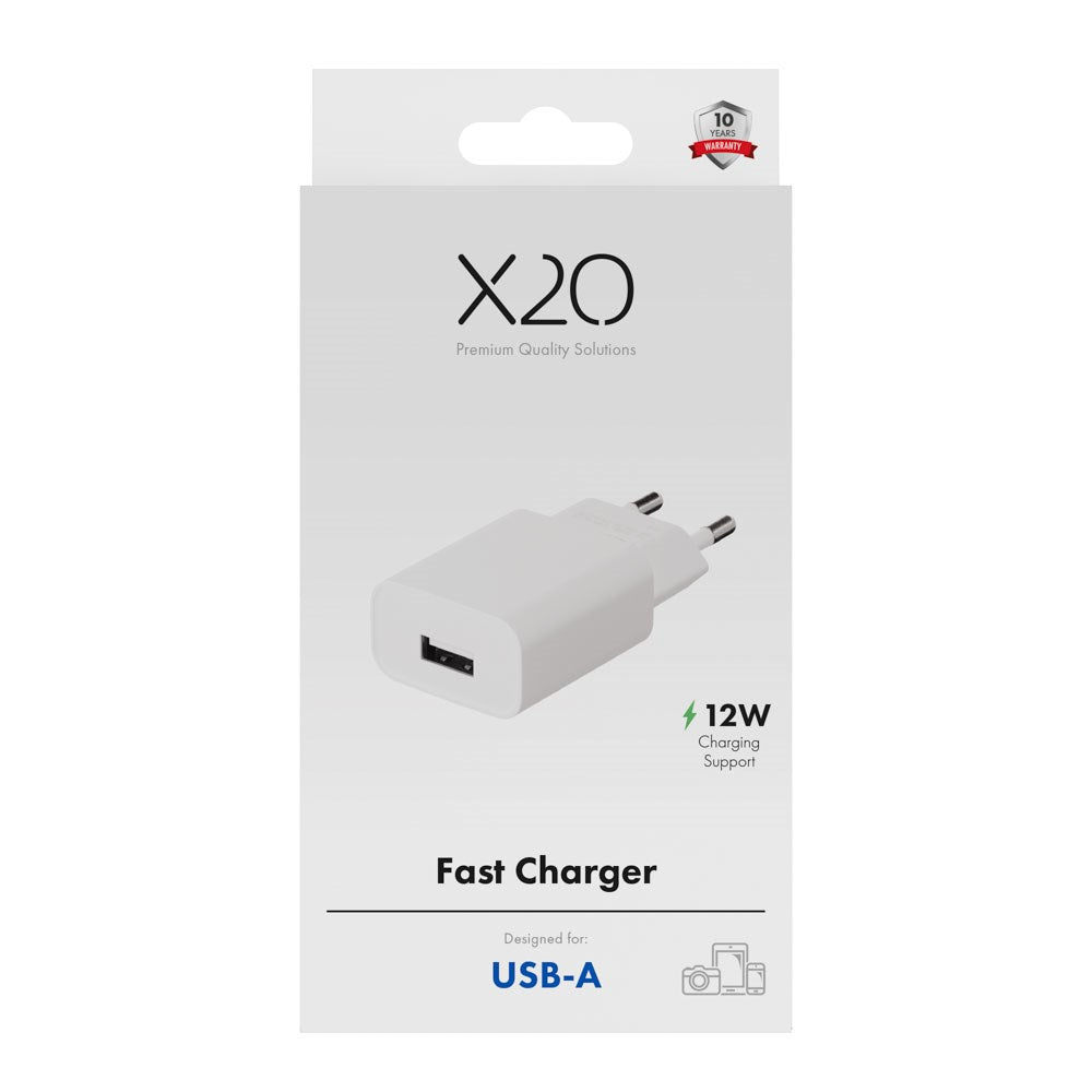 X2O 12W Vegglader m. 1x USB-A - Hvit