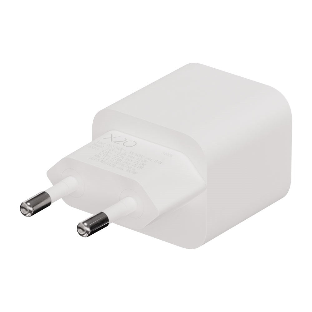 X2O 25W Vegglader m. 1x USB-C - Hvit