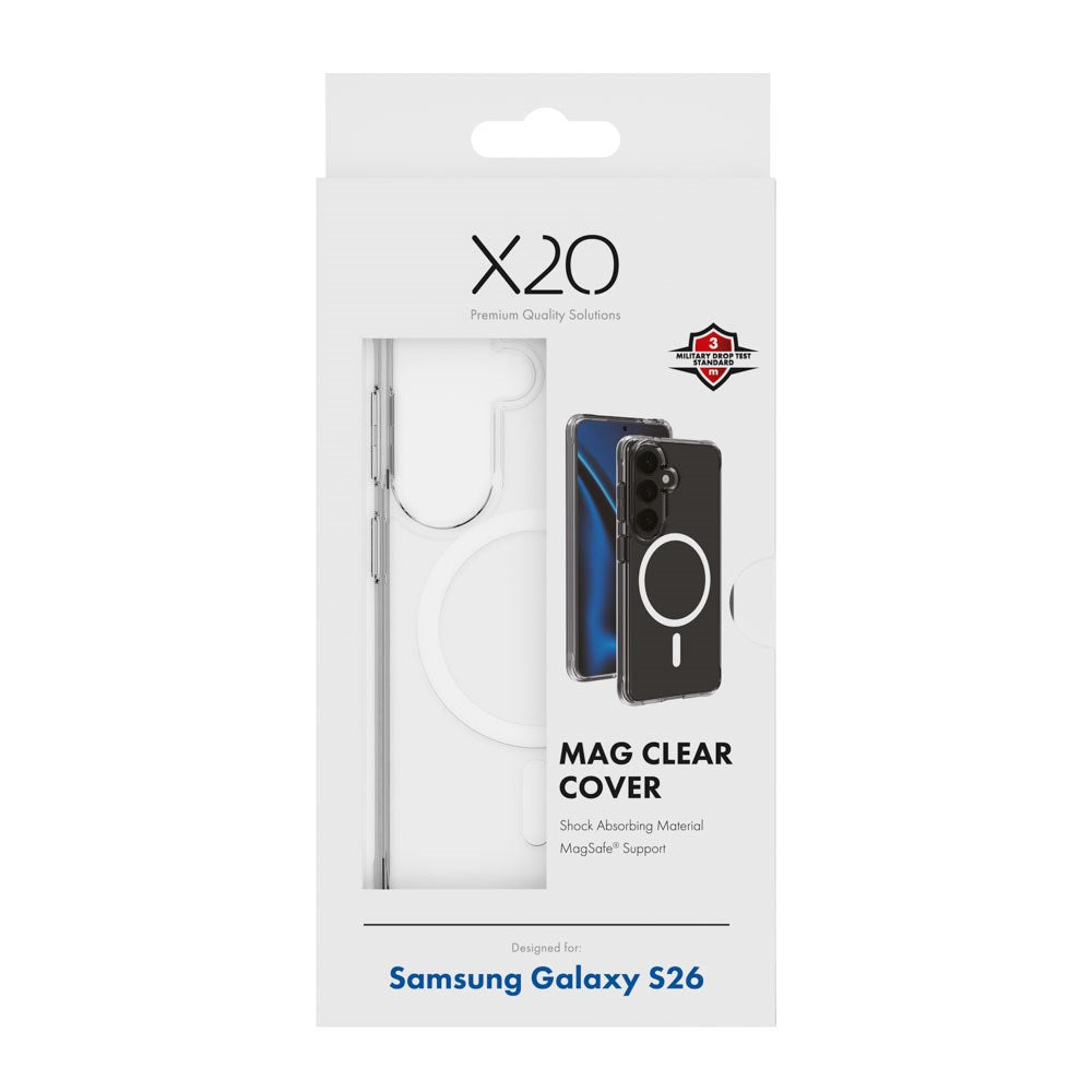 Samsung Galaxy S26 X2O Mag Clear Deksel - MagSafe Kompatibel - Gjennomsiktig
