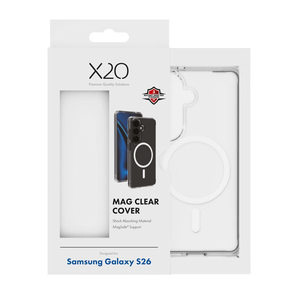 Samsung Galaxy S26 X2O Mag Clear Deksel - MagSafe Kompatibel - Gjennomsiktig