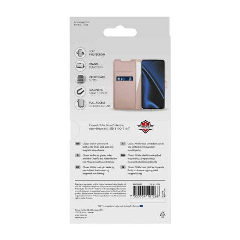 Samsung Galaxy A57 X2O Classic Wallet Flip Deksel - Rosegull
