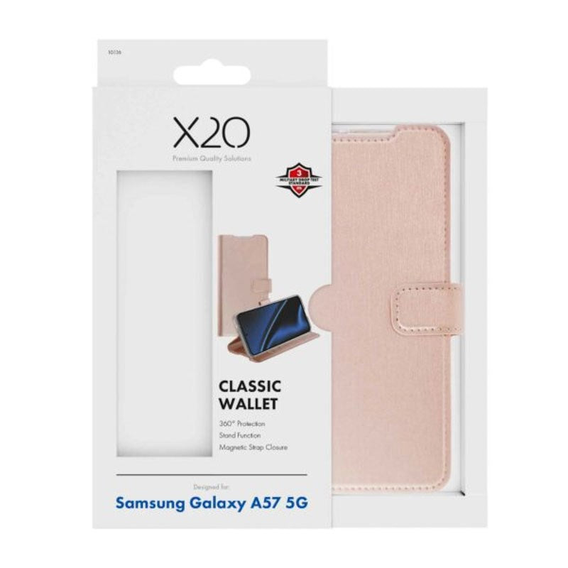 Samsung Galaxy A57 X2O Classic Wallet Flip Deksel - Rosegull