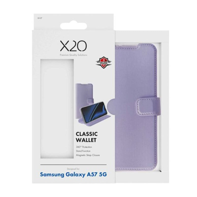 Samsung Galaxy A57 X2O Classic Wallet Flip Deksel - Lilla