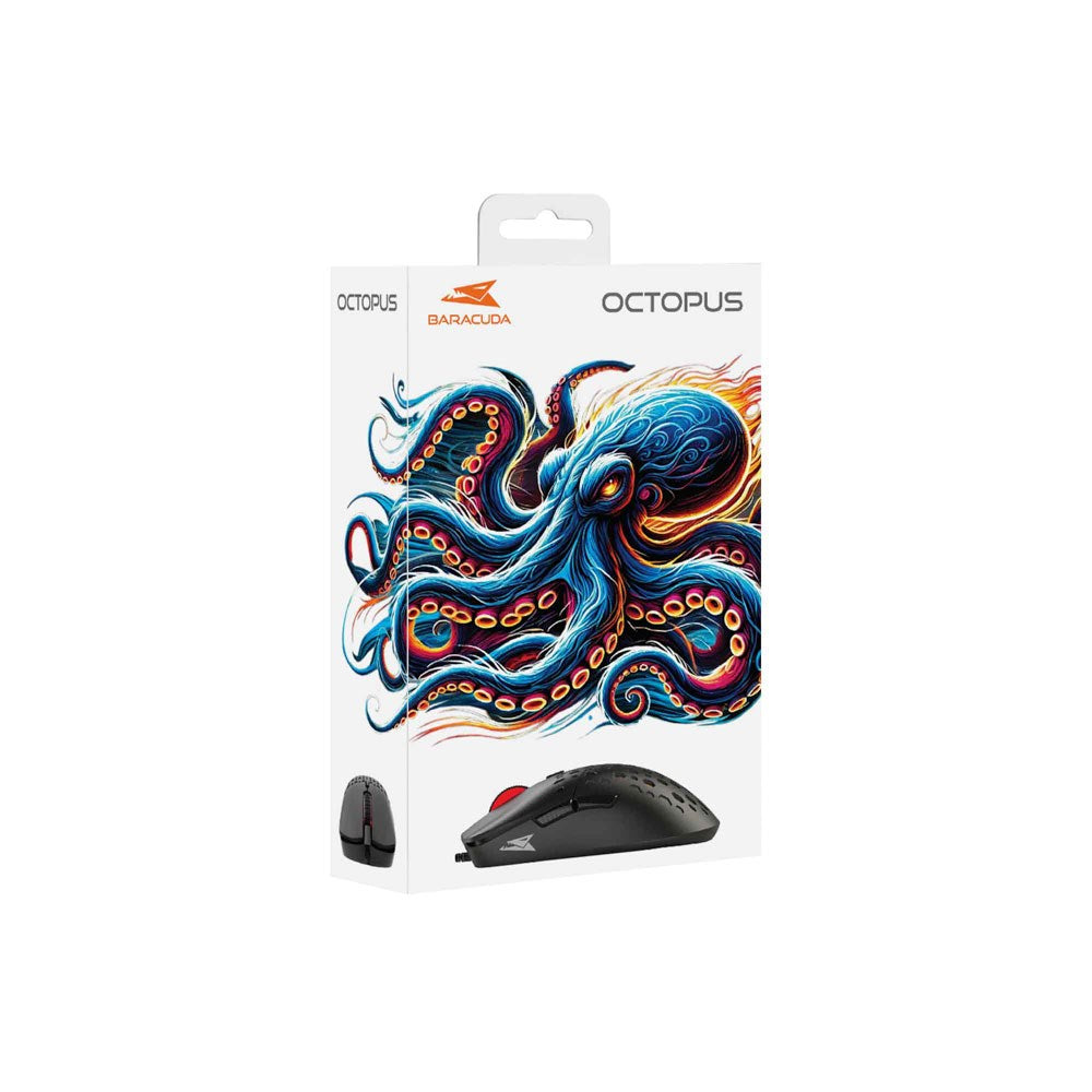 Baracuda OCTOPUS Gaming Mus - 6D / 3600 DPI - Svart