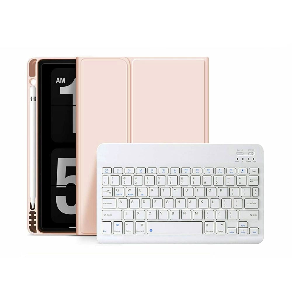 iPad 11" (2025) / iPad 10.9" (2024/2022) Tech-Protect Keyboard Deksel Med Pencil Holder - Engelsk Layout - Rosa