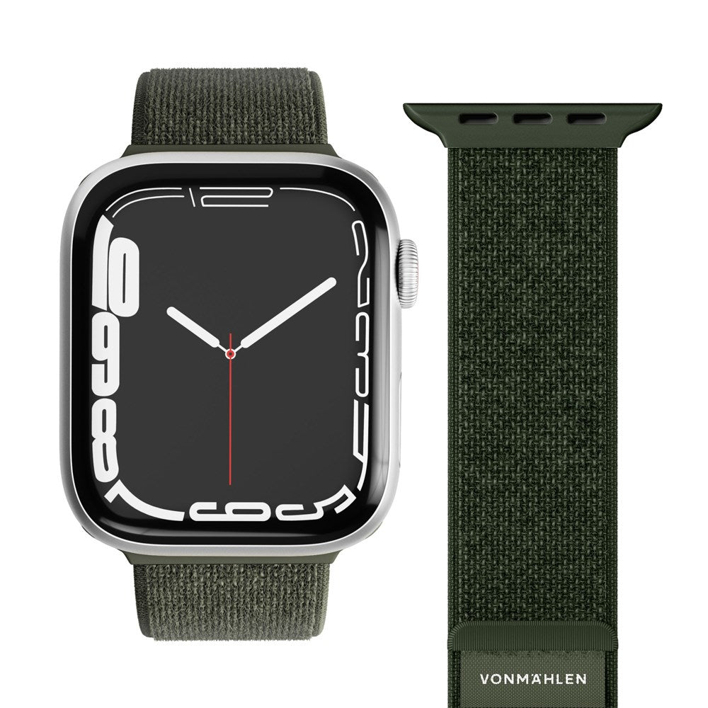 Apple Watch (42/44/45/46/SE/49mm) Vonmählen Fitness Loop 2 Nylon Klokkerem - Grønn