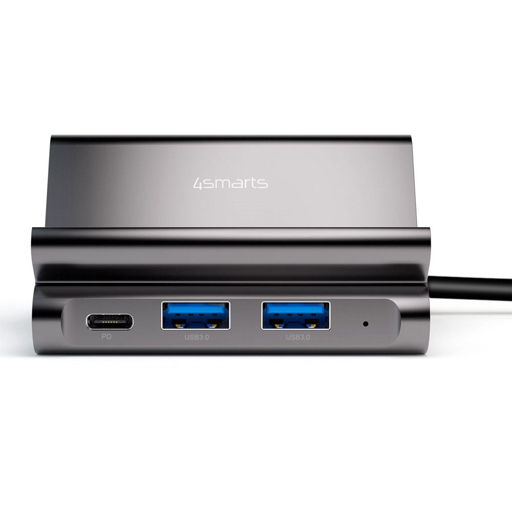 4smarts 7-i-1 USB-C Hub Universal Stativ for Mobil & Nettbrett - Grå
