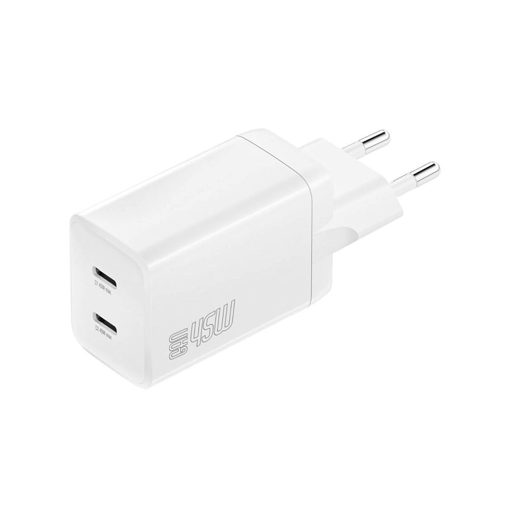 4smarts PDPlug 45W Vegglader med 2 x USB-C - Hvit