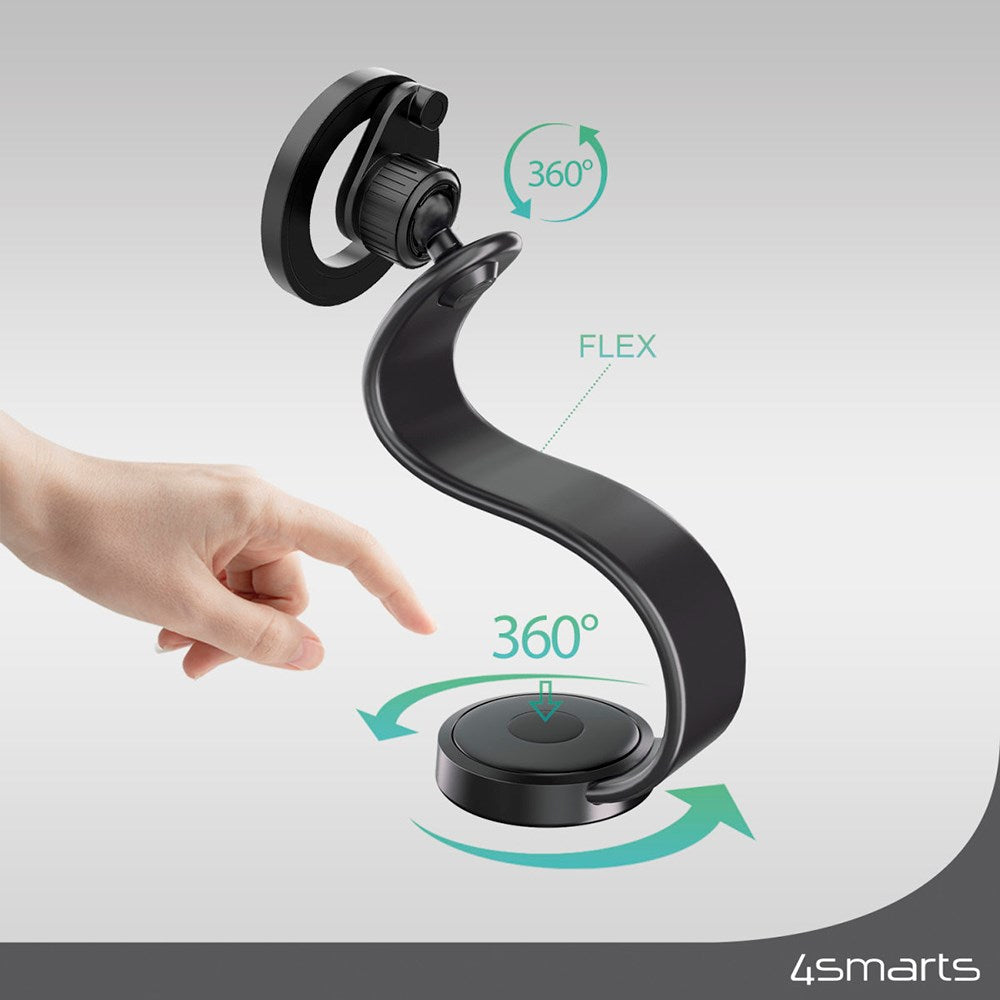 4smarts Magnetic Flex - Magnetisk Mobiltelefonholder for Bil - Svart
