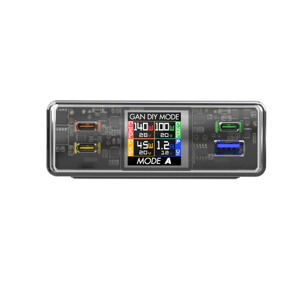 4smarts Lucid GaN DIY Mode Desktop Lader - 300W / 3x USB-C & 1x USB-A - Grå