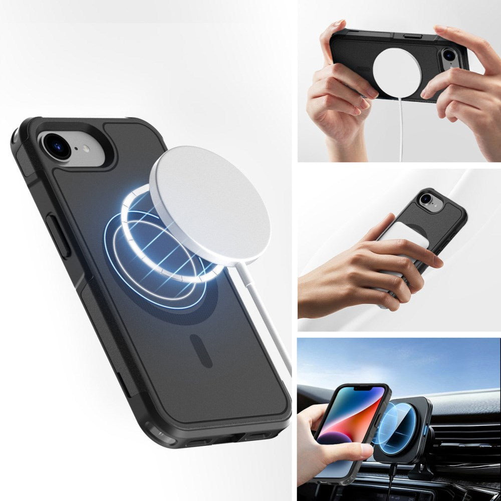 iPhone 16e 4smarts Defend Hybrid Deksel - MagSafe Kompatibel - Svart