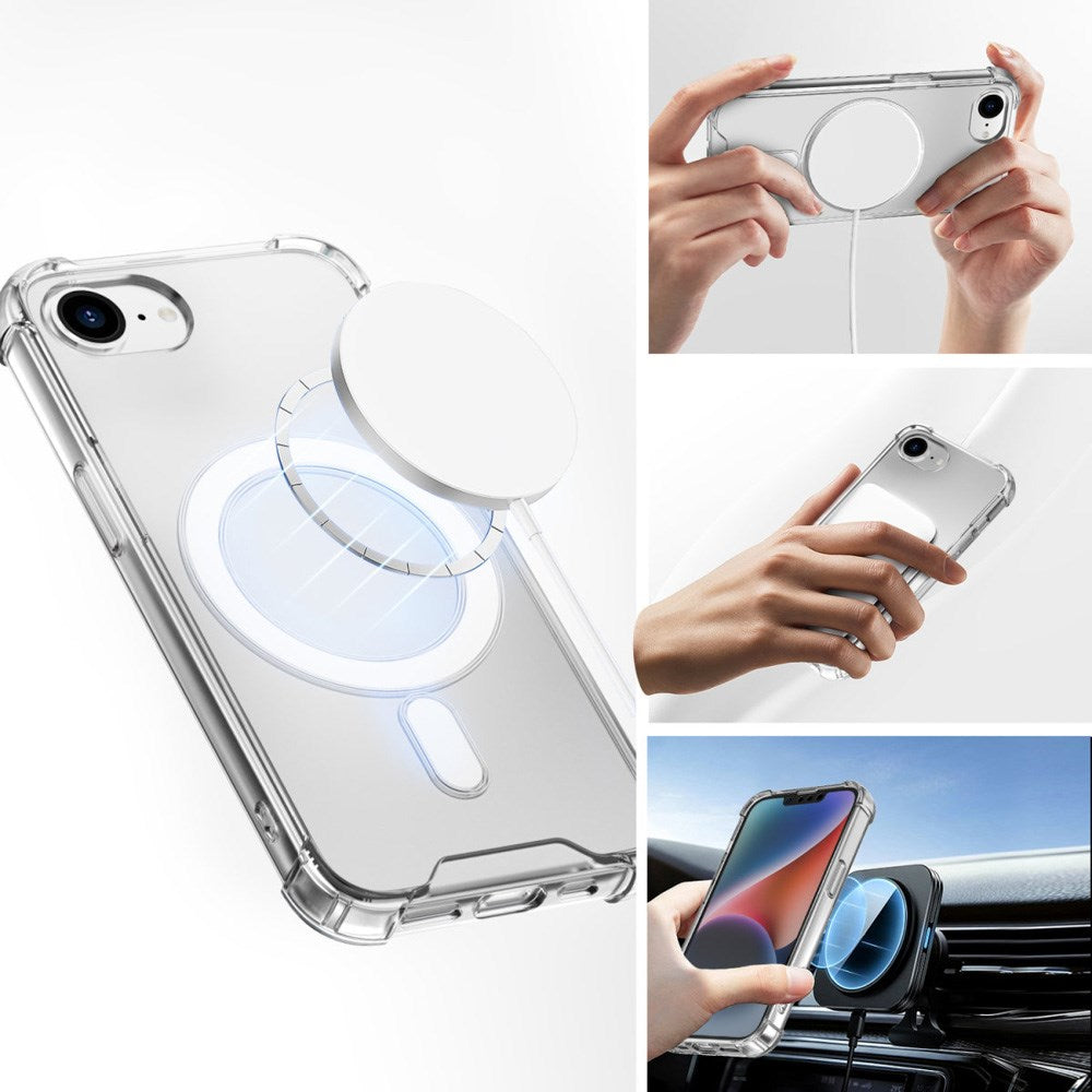 iPhone 16e 4smarts Ibiza Hybrid Deksel - MagSafe Kompatibel - Gjennomsiktig