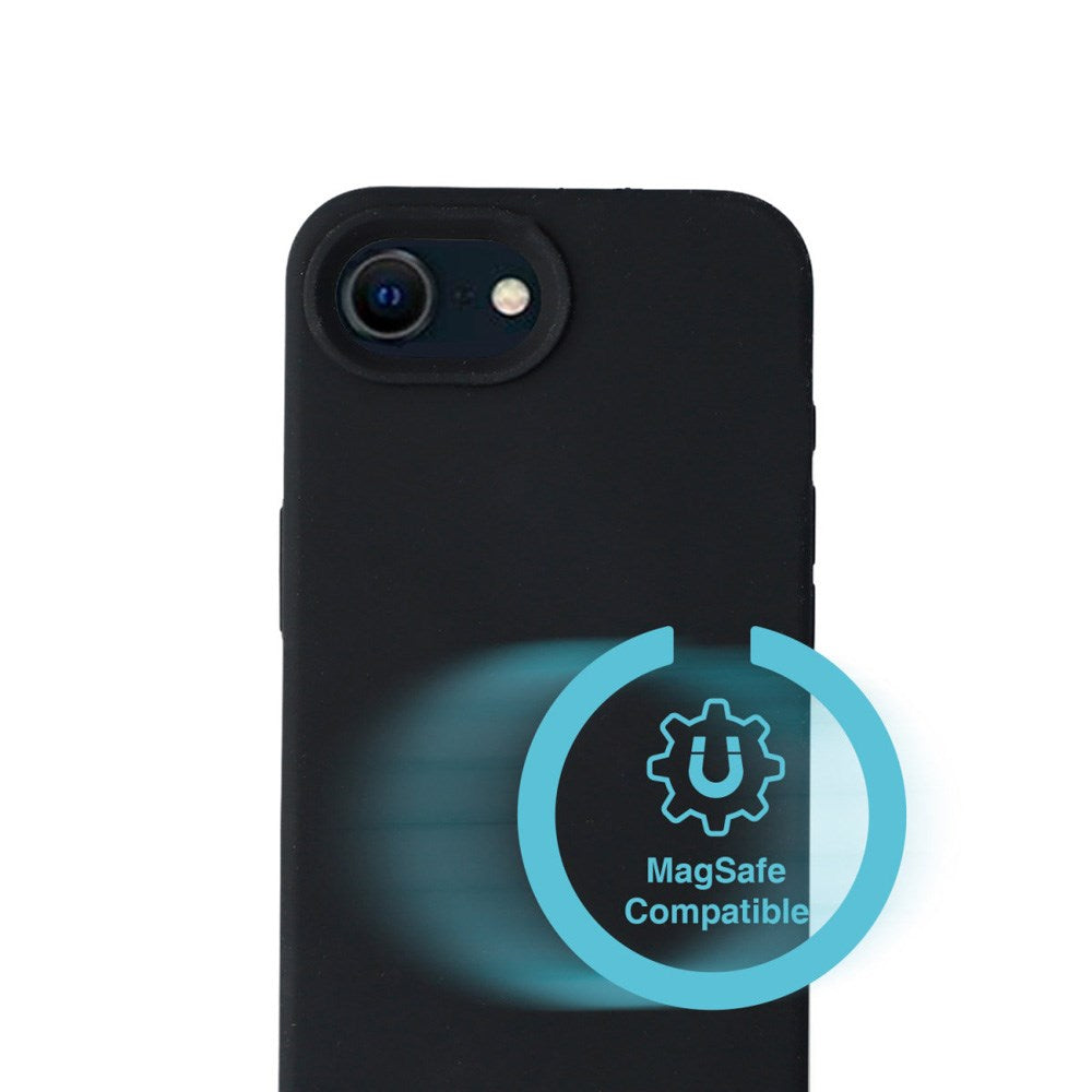 iPhone 16e 4smarts Silikon Deksel - MagSafe Kompatibel - Svart