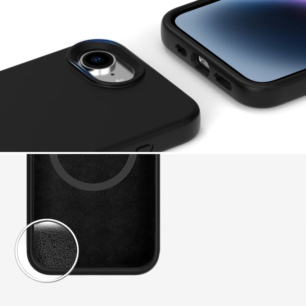 iPhone 16e 4smarts Silikon Deksel - MagSafe Kompatibel - Svart