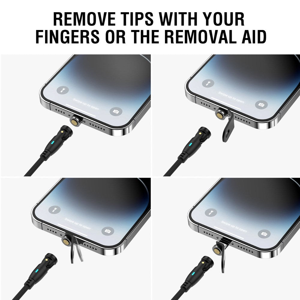 4smarts GravityCord Magnetisk Kabel m. USB-C - 240W - 1.8m - Svart