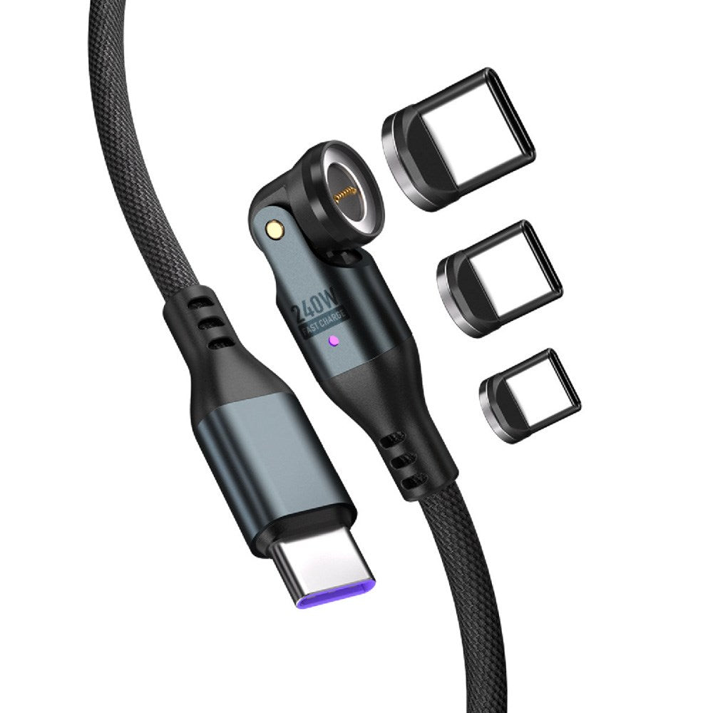 4smarts GravityCord Magnetisk Kabel m. USB-C - 240W - 1.8m - Svart