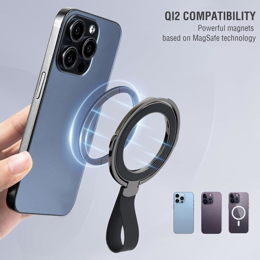 4smarts Magnetisk Finger Ring - MagSafe Kompatibel - 2 stk - Svart / Oransje