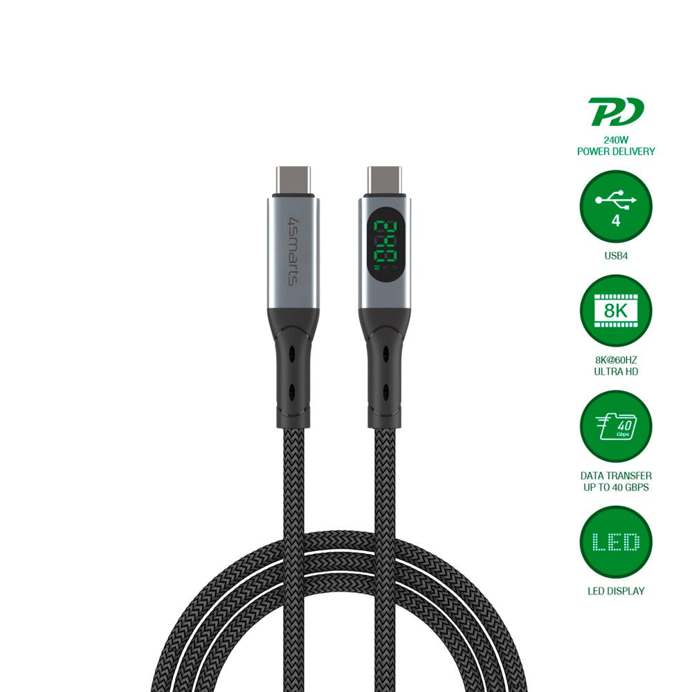 4smarts DigitCord Enterprise USB-C Kabel 240W - 1.5m - Svart