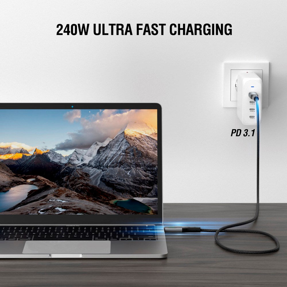 4smarts DigitCord Enterprise USB-C Kabel 240W - 1.5m - Svart