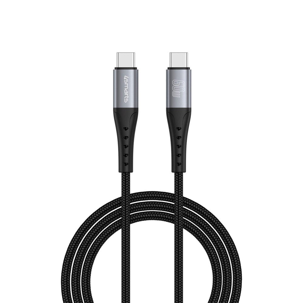 4smarts PrimeCord USB-C til USB-C Kabel 60W - 1.5 m - Svart