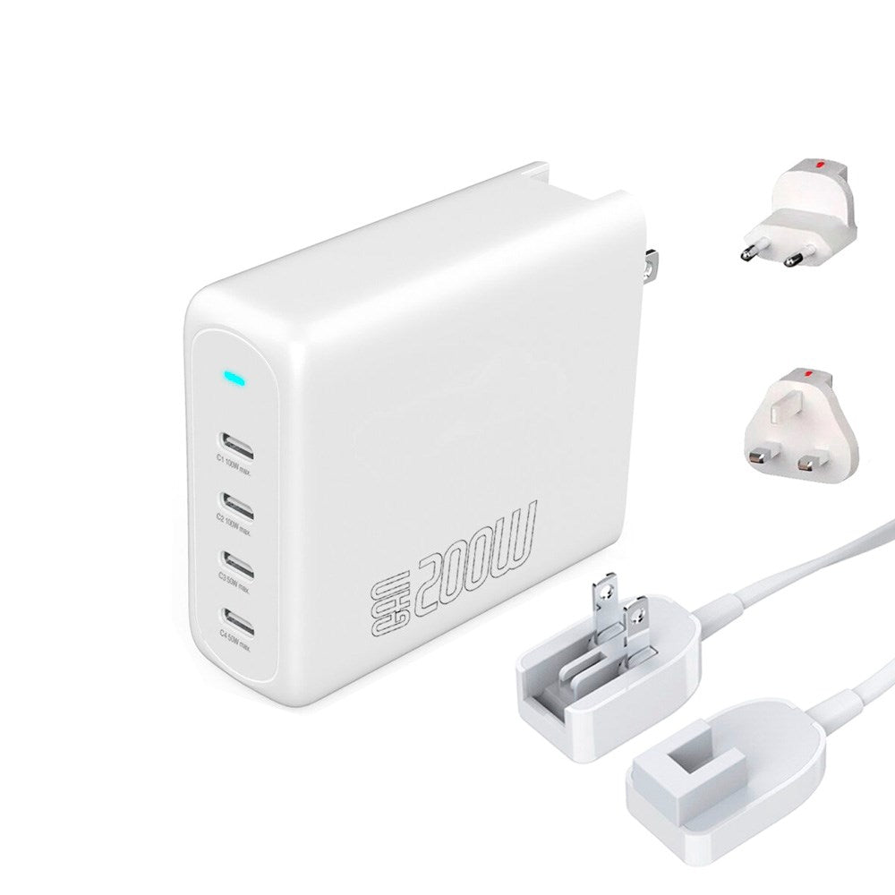4smarts GaN Flex Pro Reiselader 200W - 4x USB-C - Hvit
