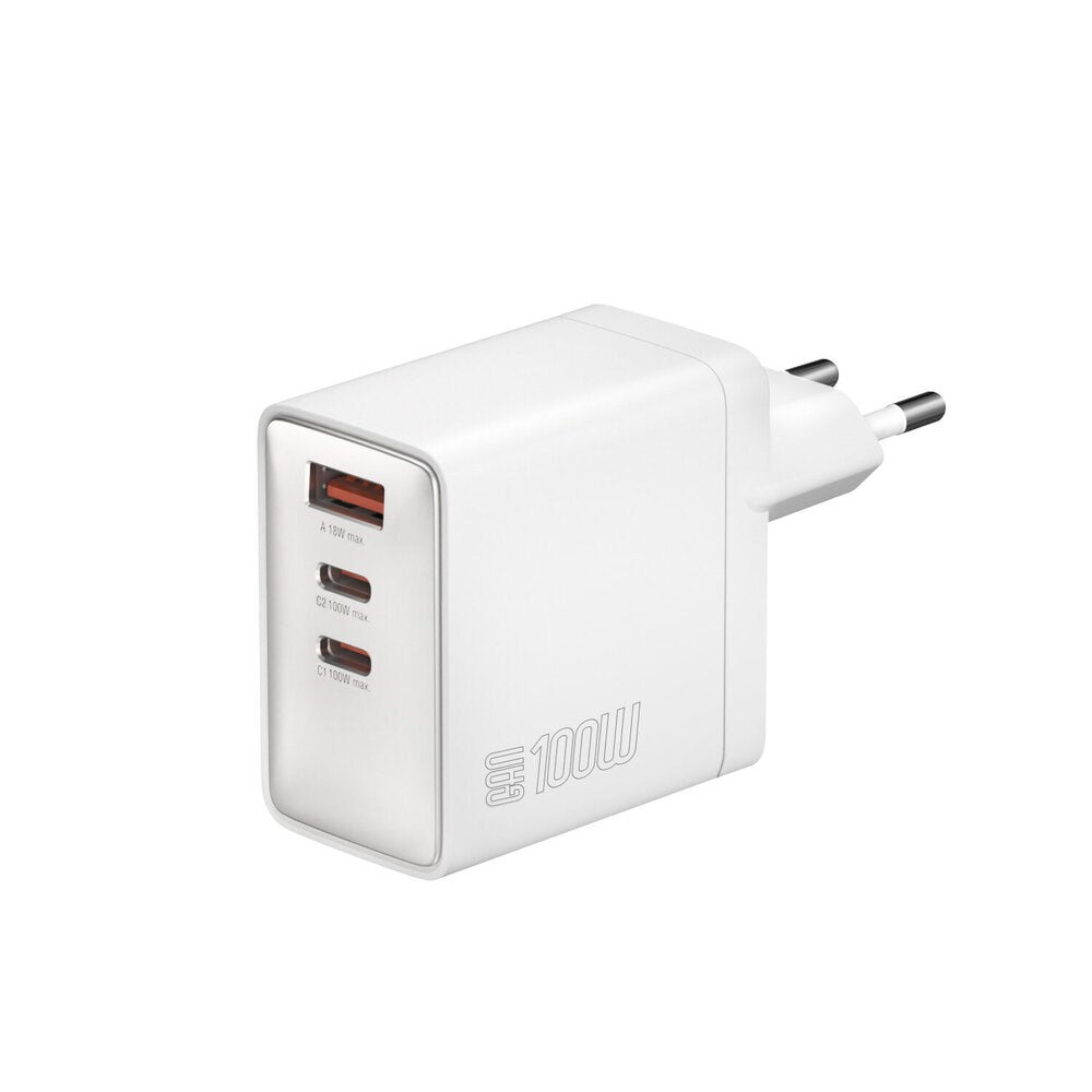 4smarts 100W Vegglader m. 1x USB-A & 2x USB-C – Hvit
