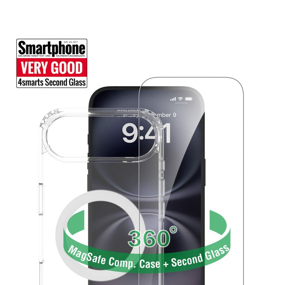 iPhone Air 4Smarts 360° Protection Set m. Deksel & Skjermbeskyttelsesglass - MagSafe Kompatibel - Gjennomsiktig