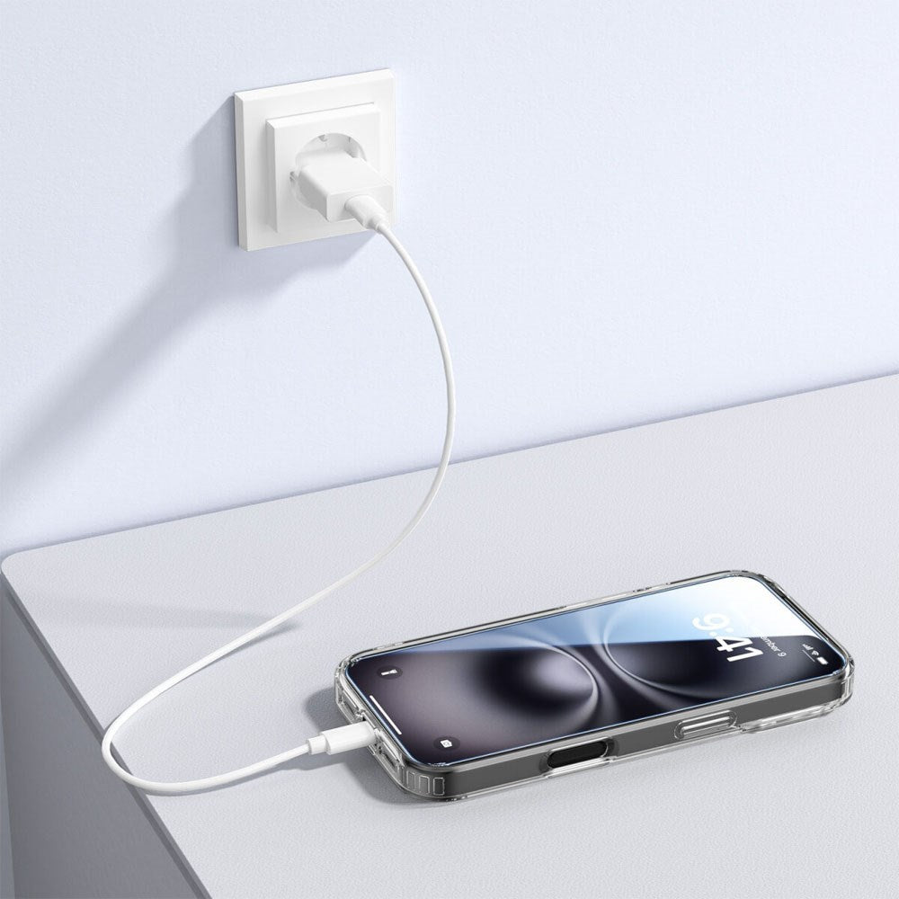 iPhone 17 Pro Max 4Smarts 3-i-1 Premium Starter Set - MagSafe Deksel, Skjermbeskyttelse & 20W Vegglader - Gjennomsiktig / Hvit