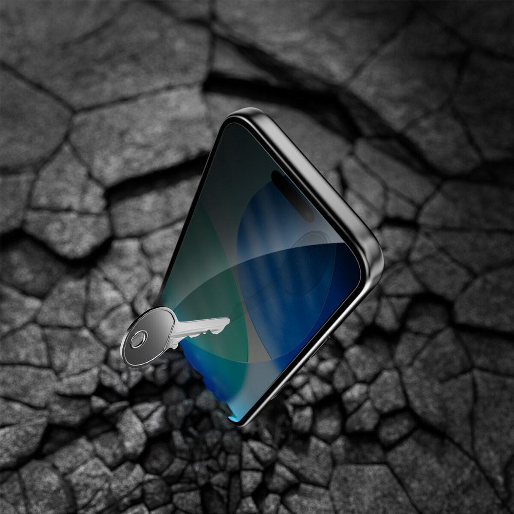 iPhone 17 Pro 4Smarts Second Glass Skjermbeskytter med Monteringsramme - Privacy Funksjon - Gjennomsiktig