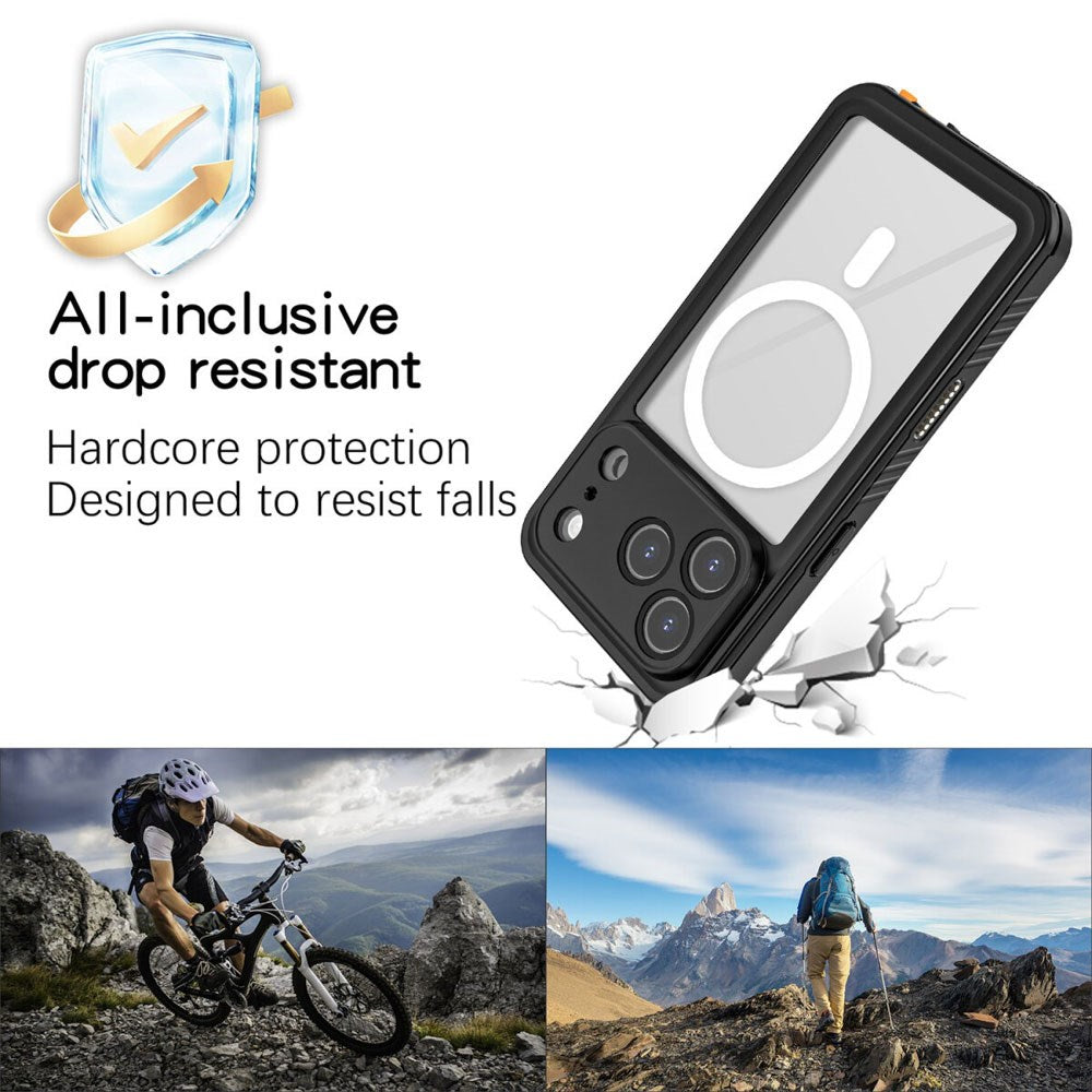 iPhone 17 Pro 4Smarts Vanntett 360 Deksel - MagSafe Kompatibelt - Gjennomsiktig / Svart