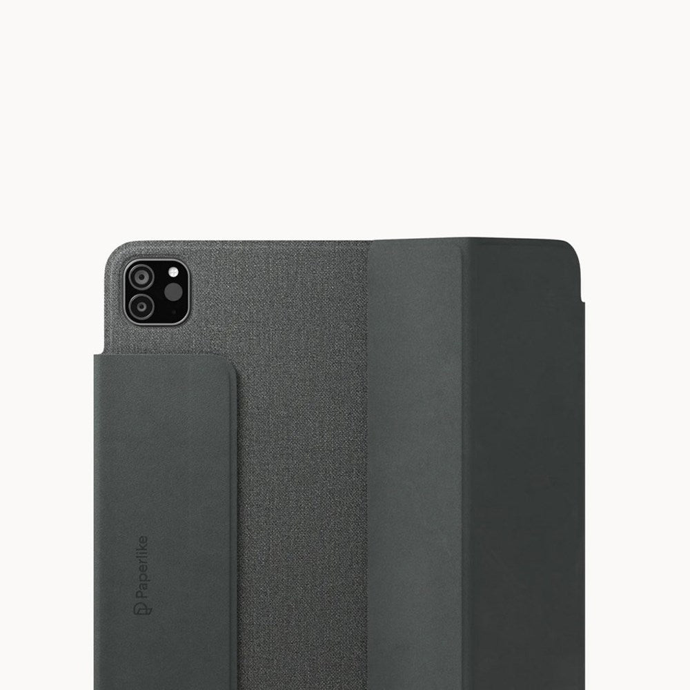 iPad Pro 12.9" (2022 / 2021 / 2020 / 2018) Paperlike+ Folio Bundle med Flipcover, Skjermbeskytter & Stylus Penngrep - Svart / Transparent
