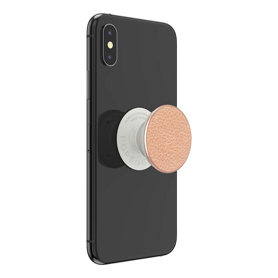 POPSOCKETS Pebbled Vegan Skinn Rose Gold Premium Holder og Stativ