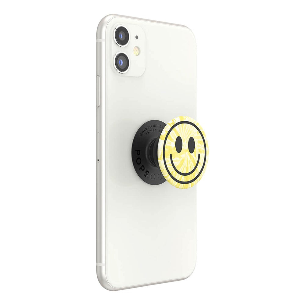 POPSOCKETS PopGrip Tie Dye Smiley Avtagbart Grep med . Stativfunksjon